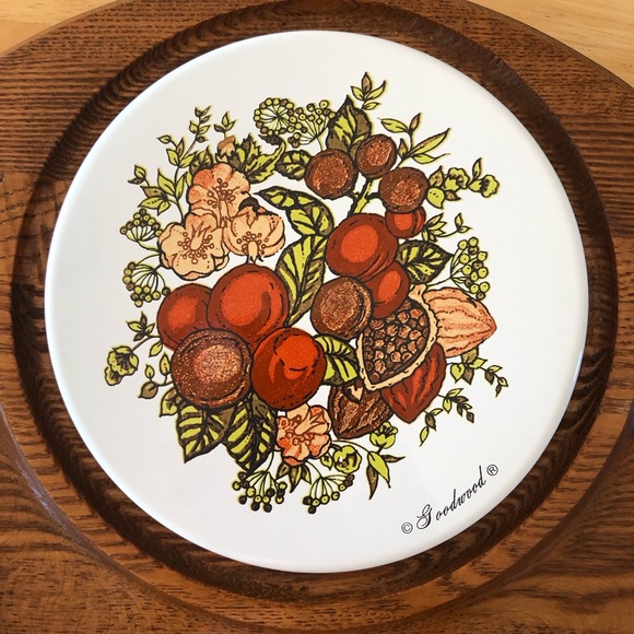 Vintage Goodwood Ceramic Wood Charcuterie Cheese Board Tray Serveware platter - Picture 6 of 11